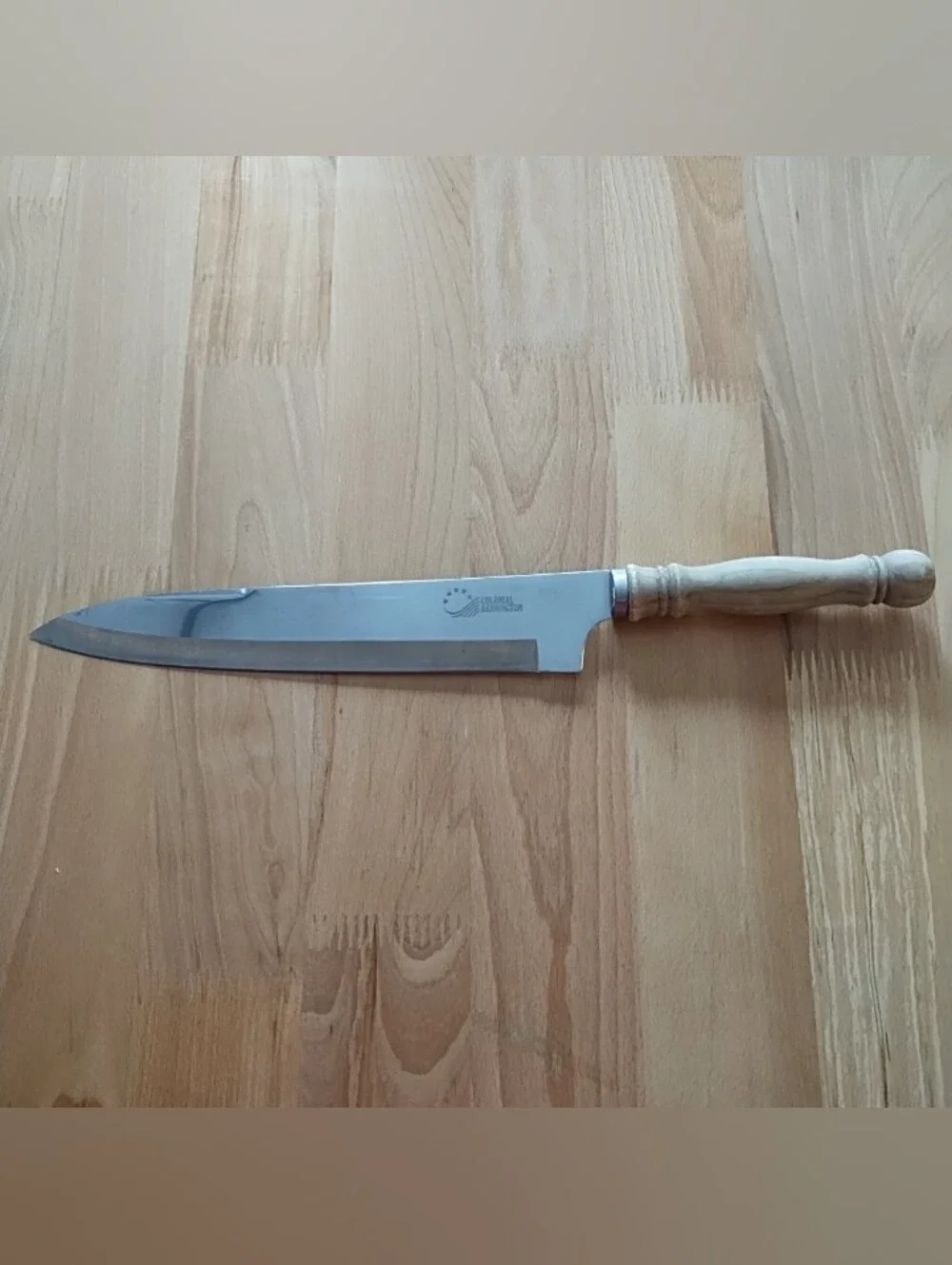 Colonial Bennington Chefs Knife Lifetime Cutlery Stainless Steel Wood Handle